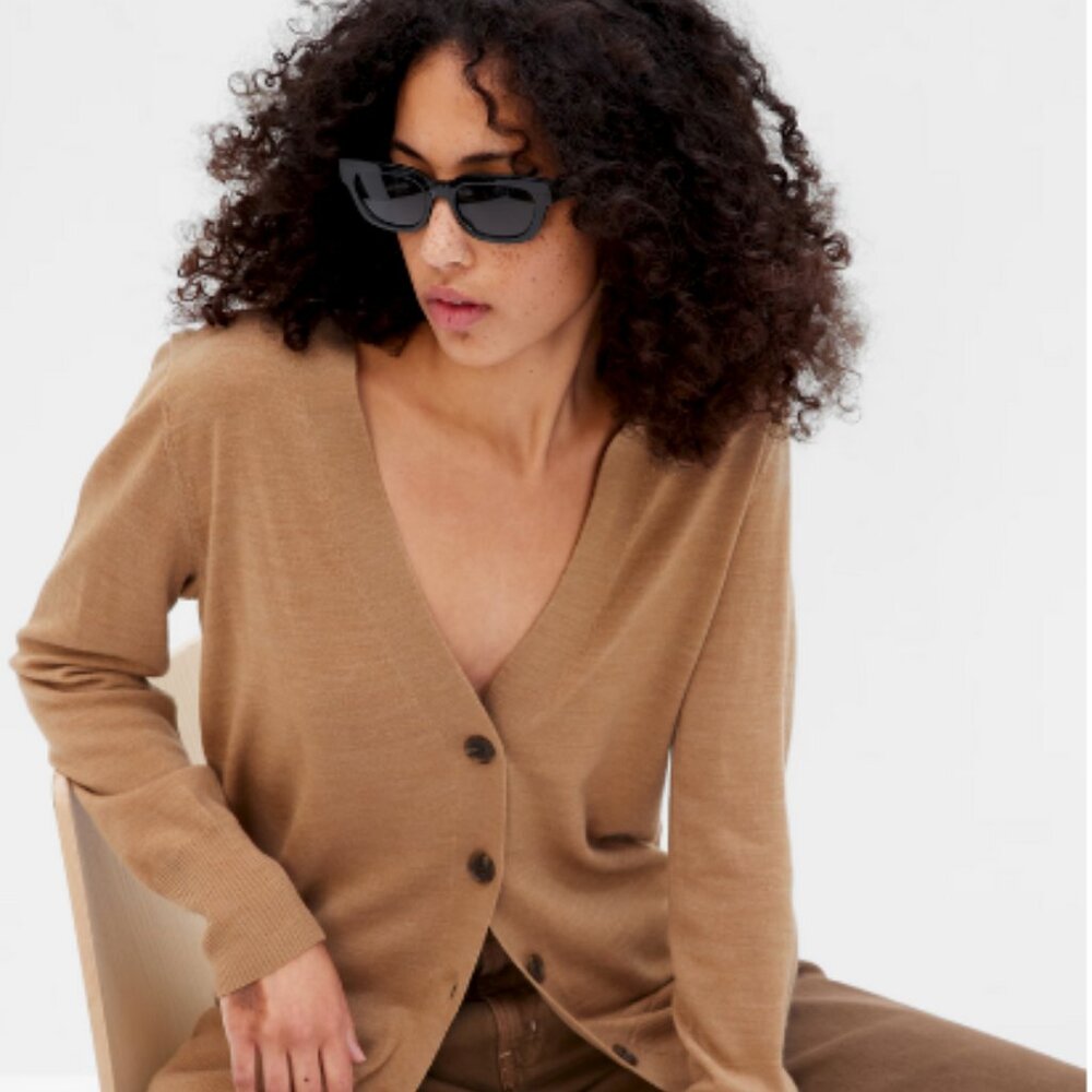 GAP Petite Merino Wool Long Cardigan